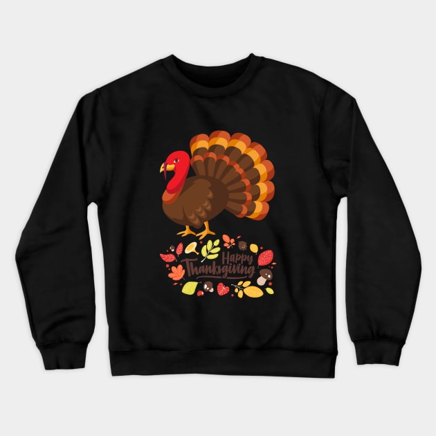 Happy Thanksgiving Turkey Crewneck Sweatshirt by NICHE&NICHE